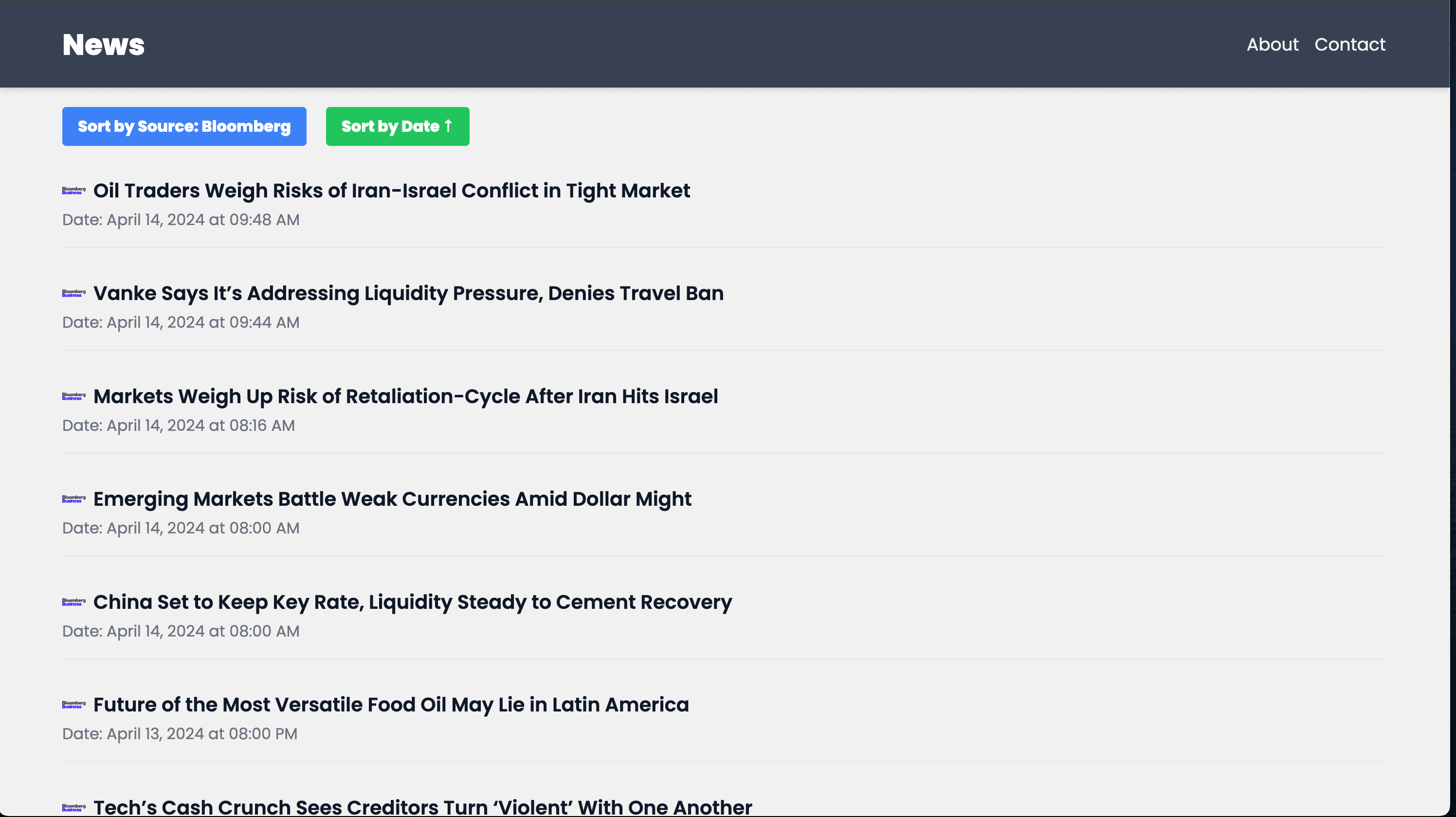 Full Stack News Consolidator